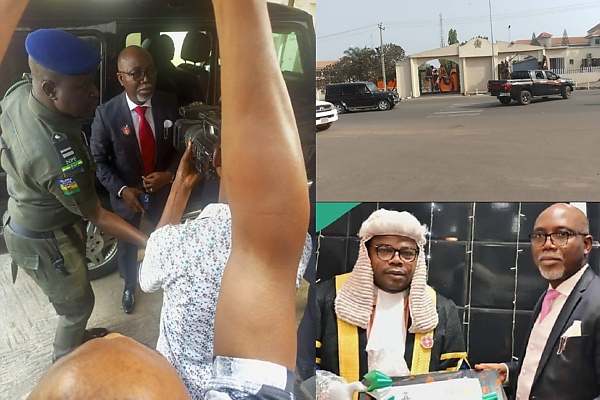 Moment Lucky Aiyedatiwa Arrives For His Swearing-in Ceremony As Ondo State Governor