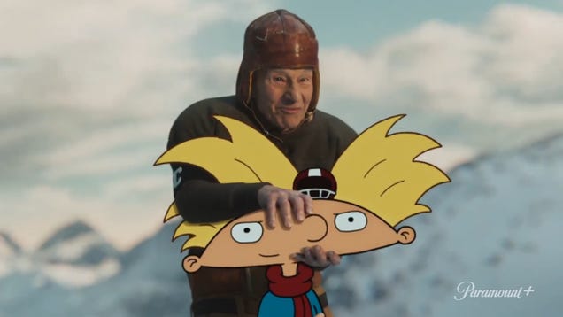Patrick Stewart Uses Hey Arnold Star As A Football In New Super Bowl Ad